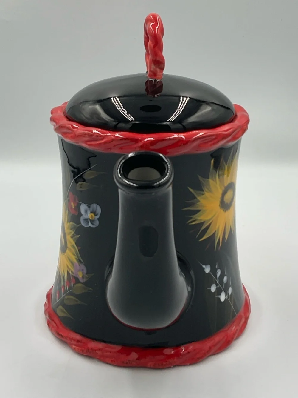 Vintage Bella Casa by Ganz Handpainted Sunflower Teapot